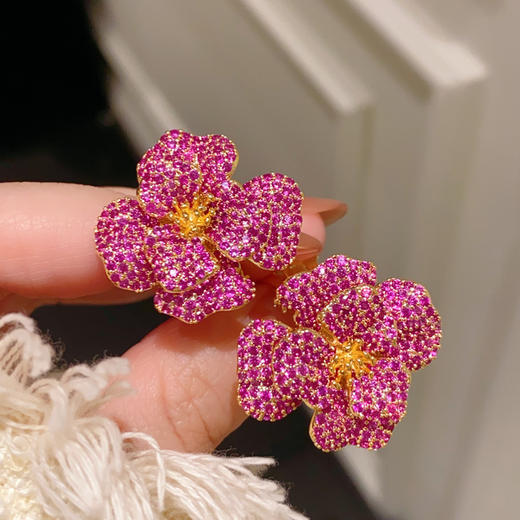 胸针耳夹两用款~超美法式重工鸢尾花胸花优雅别针扣 商品图1