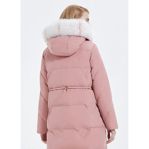 6912701330871 FIVE PLUS冬装拼色狐狸毛领长款羽绒服女收腰连帽外套 商品图1