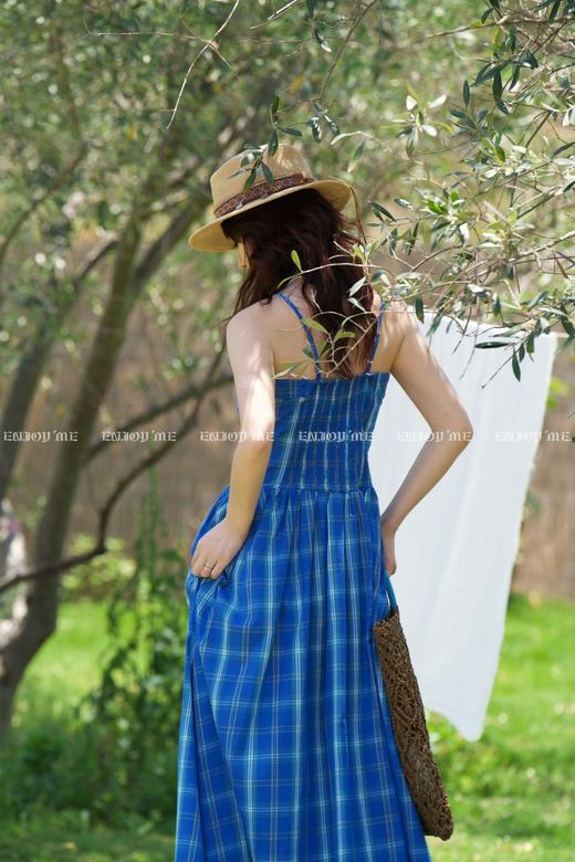 【门店同款】ENJOY夏季“悠然之境”复古格纹吊带裙 162898781 商品图4