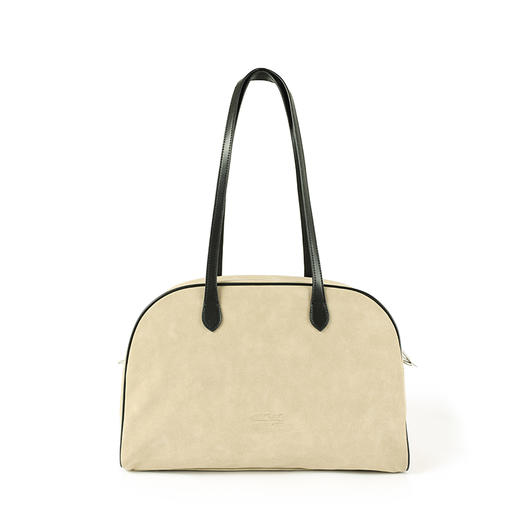 CryingCenter 茶色驼色绒皮撞色拼接容量单肩大包斜挎包 商品图7