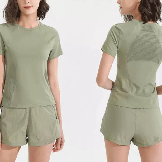 高级感运动健身女专业晨跑训练健身房跑步宽松瑜伽服套装QCTZ609 商品图0