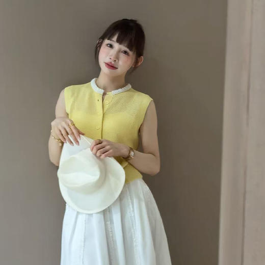 【部分现货】良木礼高级感无袖针织开衫上衣（7765） 商品图0