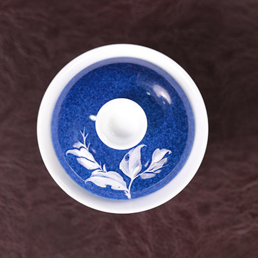 初蓝舍洒蓝柿子盖碗 商品图4