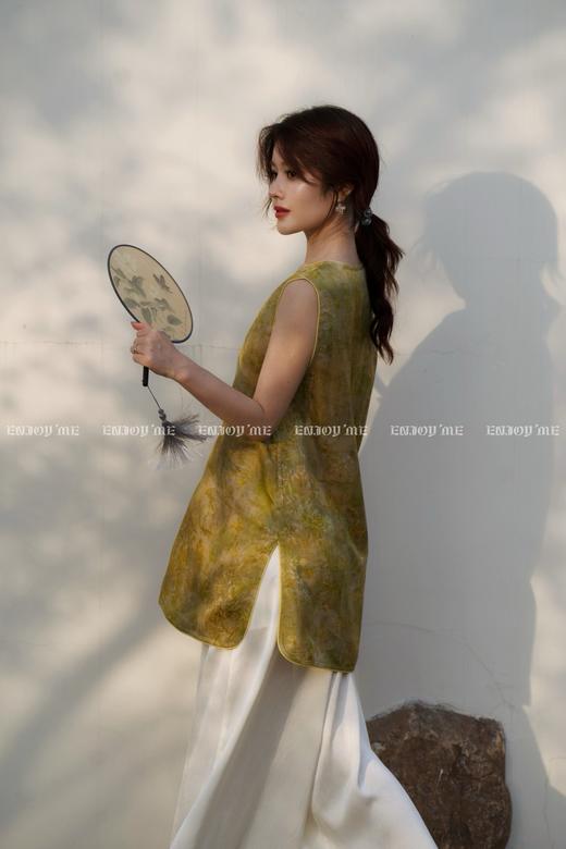 【门店同款】ENJOY夏季云敛-“鸾衿折桂”玉瓷青调短款旗袍 162793234 商品图3