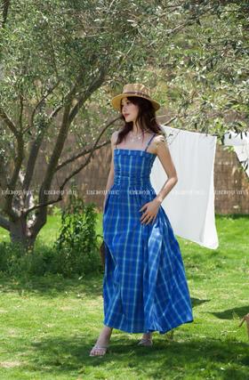 【门店同款】ENJOY夏季“悠然之境”复古格纹吊带裙 162898781