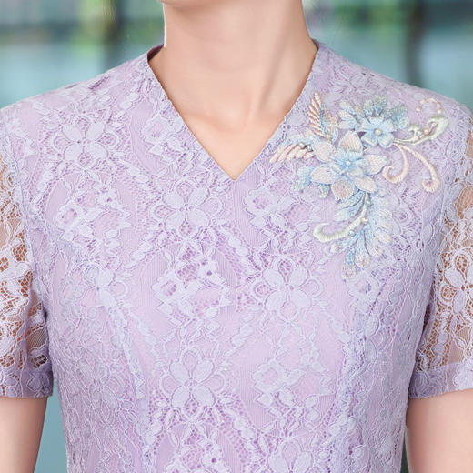 HYX-25-270夏季新款女高级感旗袍裙婚礼国潮婚宴装气质短袖改良年轻款 商品图3