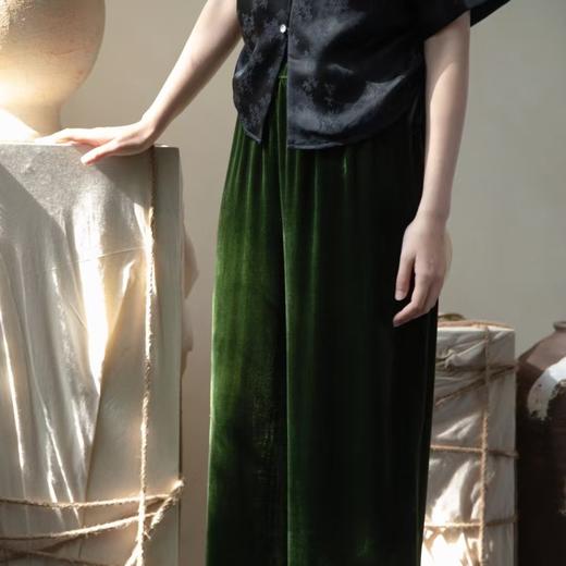 【à perles】极简真丝丝绒长裤 商品图3