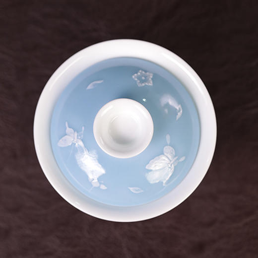初蓝舍天青蝴蝶盖碗 商品图4