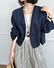 雀说新款长袖防晒衣女夏薄款宽松休闲亚麻开衫短外套AL250105-1 商品缩略图5