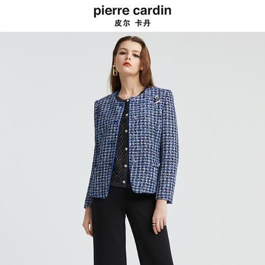 [皮尔卡丹女装]蓝花小香风上衣外套P4347U4990N3 商品图3