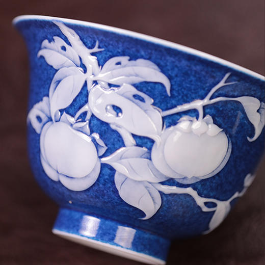 初蓝舍洒蓝柿子盖碗 商品图2