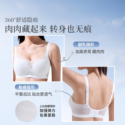 [0感隐形杯air]大码光面无痕内衣胸大显小聚拢收副乳文胸胸罩 商品图3