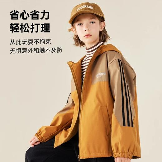【2025反季抄底清仓】龙之涵“到山野去”加绒冲锋衣&少年色彩加绒连帽冲锋衣&儿童单色加绒连帽防风衣 亲子款外穿外套 商品图3
