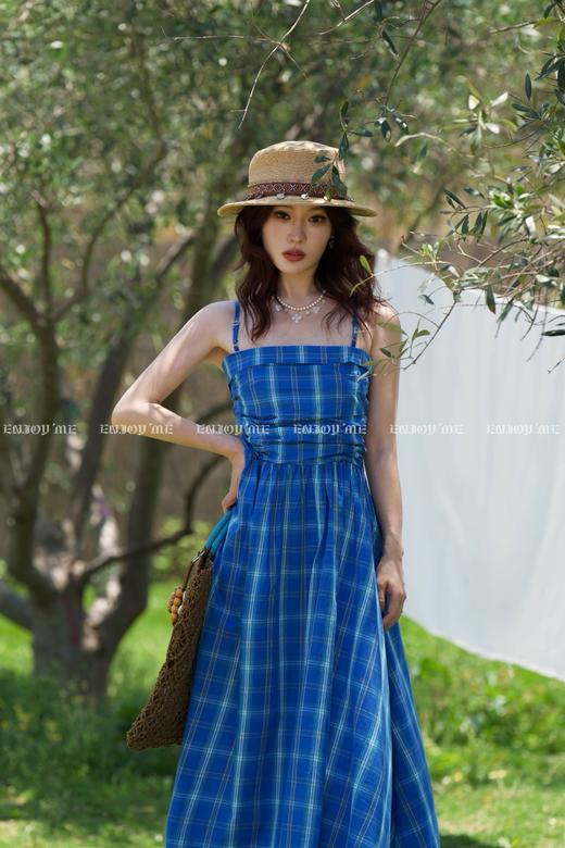 【门店同款】ENJOY夏季“悠然之境”复古格纹吊带裙 162898781 商品图1