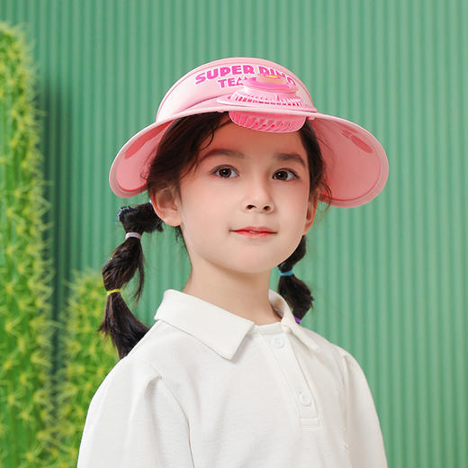雀说儿童帽子夏季大檐带风扇遮阳帽男女宝宝太阳帽卡通可爱防晒空顶帽AL1053 商品图5