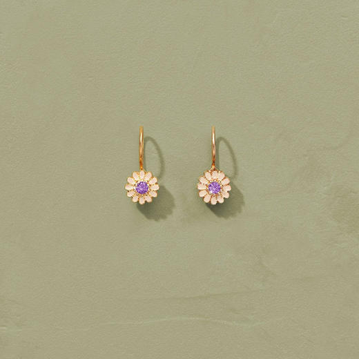 订购8周到｜Tityaravy-Sai-花朵 紫水晶 珐琅 吊坠耳环［法国设计师］ 商品图0