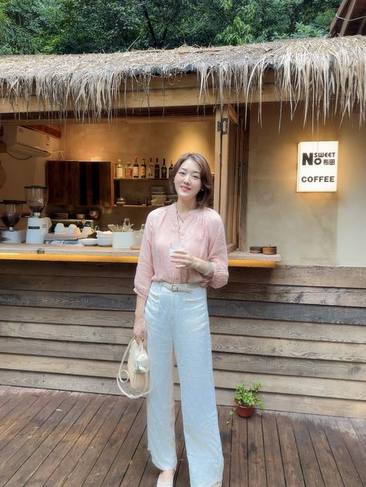 火桐hooton 高定系列 灼灼其华 高定汉麻七分袖上衣YT3088 商品图3