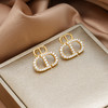 雀说网红小众设计感微镶锆石CD耳环女轻奢气质时尚洋气耳饰AL0645 商品缩略图1