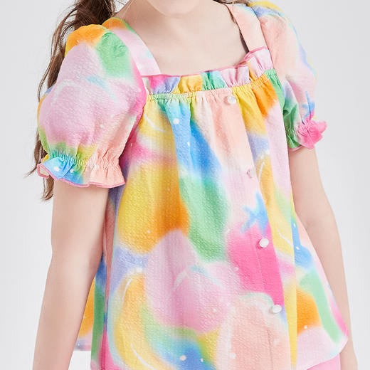 笛莎Deesha 童装女童衬衫2024春季新款短袖衬衫 商品图3