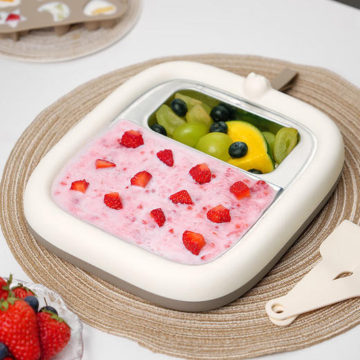 【多样屋专柜】艾贝丽炒冰机 小型炒酸奶机食品级304不锈钢炒酸奶盘炒冰沙机【赠送炒铲】 白色 商品图2