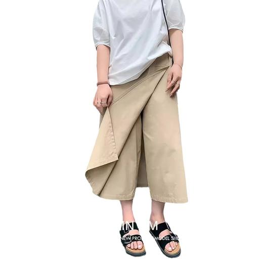 雀说山本开叉工装裙裤女新款高腰显瘦半身裙休闲冰丝大码阔腿裤AL641 商品图4