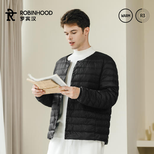 罗宾汉-男女同款轻薄V领羽绒服 商品图8