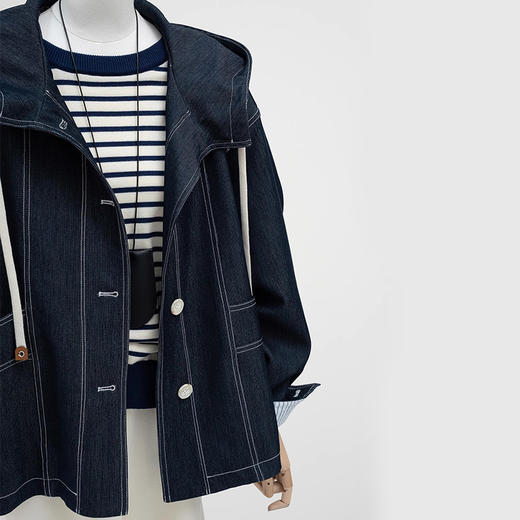 裁缝学苑AQ469连帽短款牛仔外套纸样女装开衫上衣图纸版型样板 商品图4