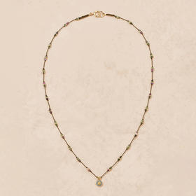 北京仓｜Tityaravy-MalaSai-花朵 黝帘石 黄水晶 珐琅 项链［法国设计师］