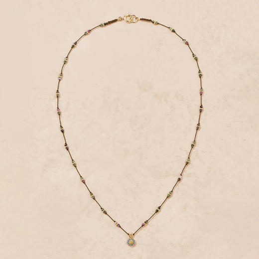 北京仓｜Tityaravy-MalaSai-花朵 黝帘石 黄水晶 珐琅 项链［法国设计师］ 商品图0