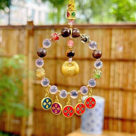 杭州灵隐文创五路财神钱袋子五彩算盘平安招财纳福车挂爆闪包挂 商品图1