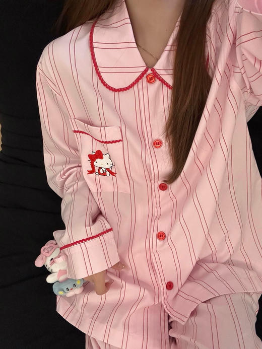 官网400+ 莱赛尔天丝棉女士家居服 浪漫粉色HElloKitty超柔软丝滑睡裙 短袖套装长袖长裤睡衣 商品图4