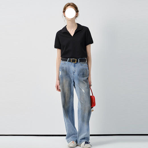 裁缝学苑AQ470 新款POLO衫V领短袖T恤纸样女装上衣样板图纸 商品图3