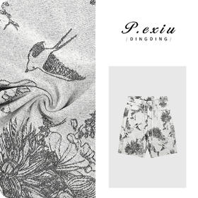 03-4潘依绣丁丁宠粉人丝设计感重工提花抽绳牛仔短裤 D6879