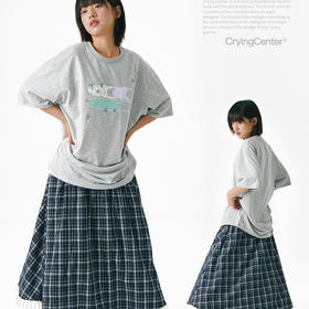 CryingCenter 星星碎花拼布3Clogo 点纱宽松T恤短袖 哭喊中心