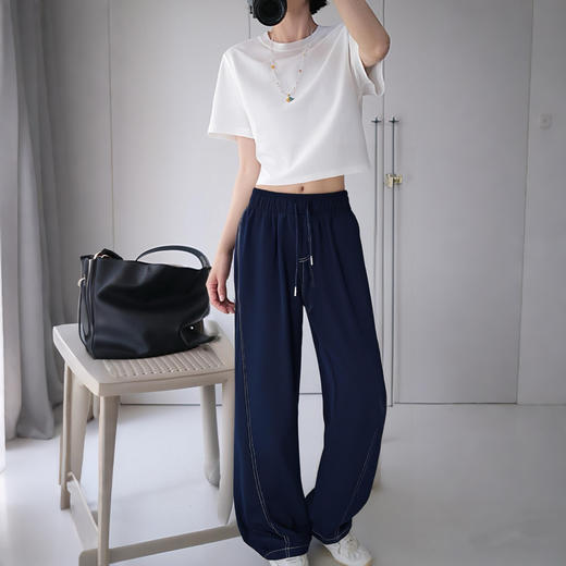 男女同款！【Schenvega--情侣款凉感仿牛仔弯刀裤】触感丝滑软糯 遮肉显瘦 修饰腿型 商品图5