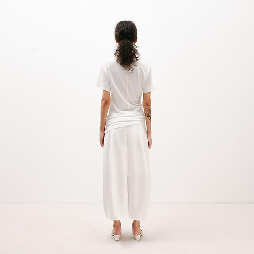 NUTH白色松弛感棉麻堆叠感宽松短袖T恤女 商品图2