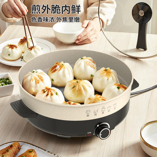 【九星】利仁（Liven） 电火锅 电炒锅 电锅一体 电热锅 多功能锅 家用涮烤火锅锅具4.5L 火锅锅 LPHG-102 商品图6