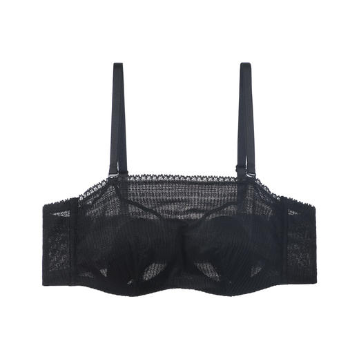 【3F】安莉芳薄款大胸显小内衣兔耳朵抹胸舒适文胸EB01042 黑色BLK 商品图3