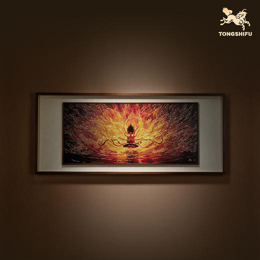 铜师傅 《哪吒之魔童闹海》正版授权 火莲六臂哪吒铜雕画  装饰画 商品图1