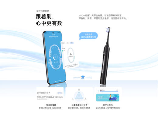 鸿蒙智选 力博得智能声波牙刷3 电动牙刷 送男友送女友礼物 成人学生牙刷 深度清洁亮白180天长续航 商品图2
