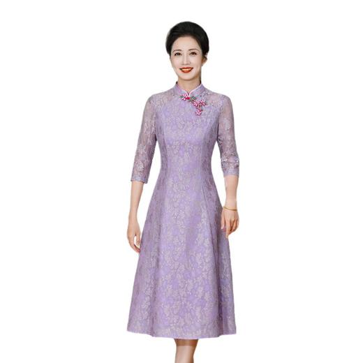 HYX-25-268夏季新款高级感旗袍连衣裙婚礼国潮婚宴装结婚气质短袖 商品图5