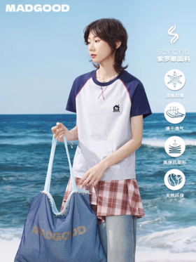 马得工地/MDGDDX252334/撞色线刺绣插肩短袖