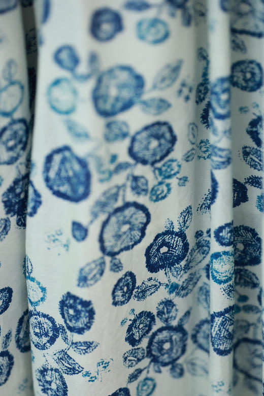 花与棉花 蓝花丝棉半裙 商品图1