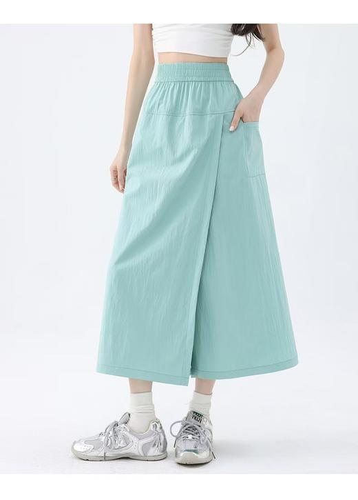 雀说山本开叉工装裙裤女新款高腰显瘦半身裙休闲冰丝大码阔腿裤AL641 商品图6