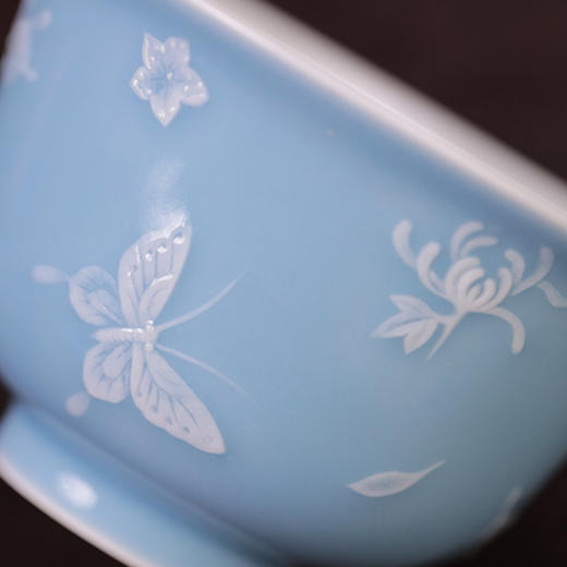 初蓝舍天青蝴蝶盖碗 商品图2