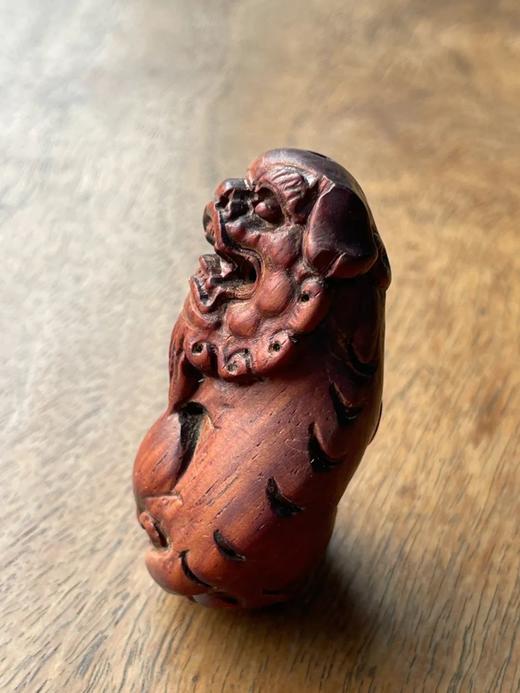 黄花梨木雕绣球瑞狮吊坠，顺丰包邮 商品图2