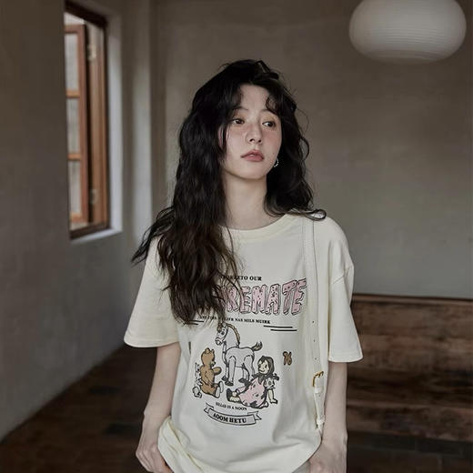 🔥【韩国订单高颜值印花T恤】高品质💥AMTN🇰🇷正品授权  ❗️出乎意料的高品质，真的比很多网红店100多一件的细节品质还要好。 商品图9