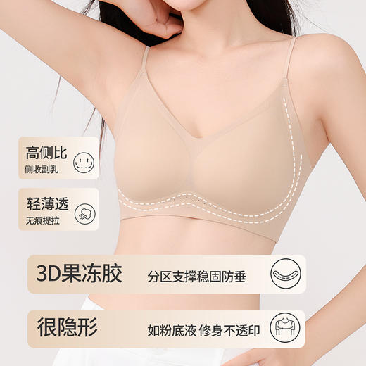 【秒杀】【隐形无痕粉底液内衣】白T伴侣,专为亚洲肌肤定制的号，上身如原肤般隐形，白色镂空都不透！软糯糯细腻面料，果冻条支撑，多维度提拉 商品图2