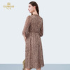 乔万尼2025新品小V领木耳边100%真丝南法风情收腰连衣裙ED2E438 商品缩略图4