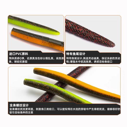 驯鱼高手senko面条虫沉水软饵倒钓黑坑插铅鲈鱼面条虫无铅钓组饵 商品图2